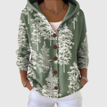 Cardigan Confortevole con Cappuccio in Maglia