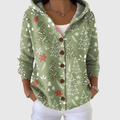 Cardigan Confortevole con Cappuccio in Maglia