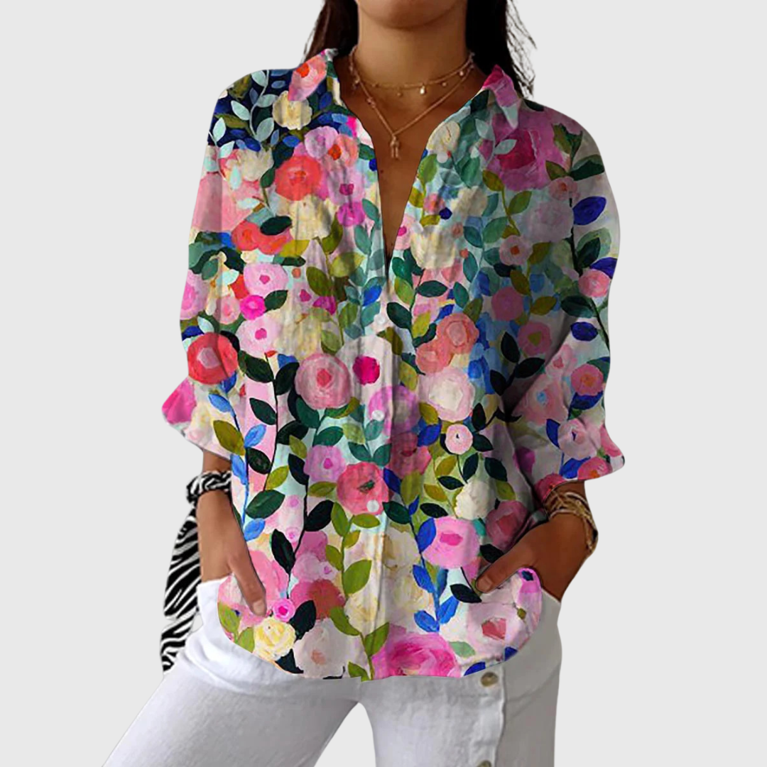 Blusa leggera e colorata con stampa