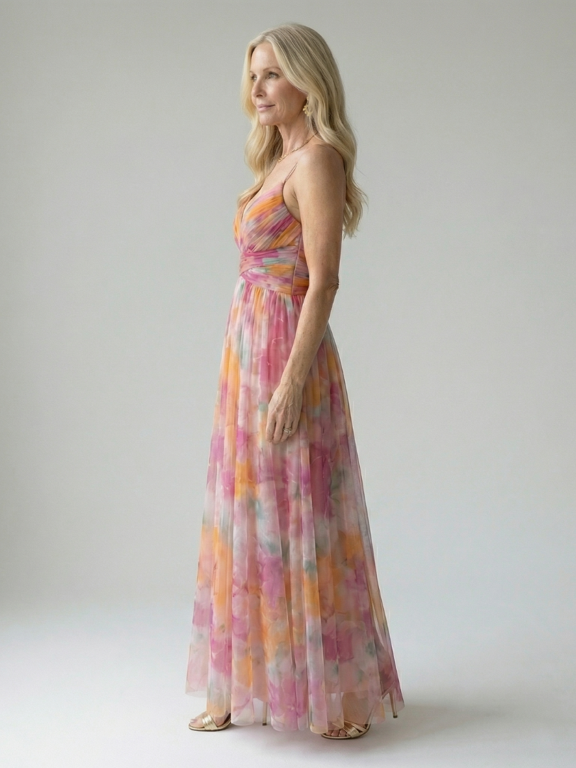Élise | Robe Maxi Portefeuille Dégradée