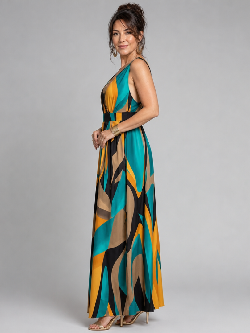 Zélia | Robe Maxi Empire, Décolleté en V