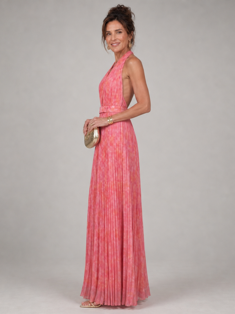 Rosalie | Robe Maxi Halter Plissée