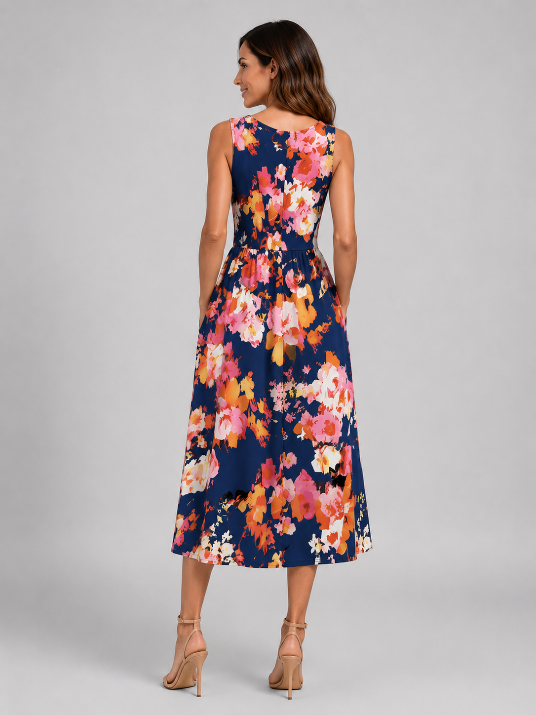 Françoise | Robe Midi Bohème, Col Halter