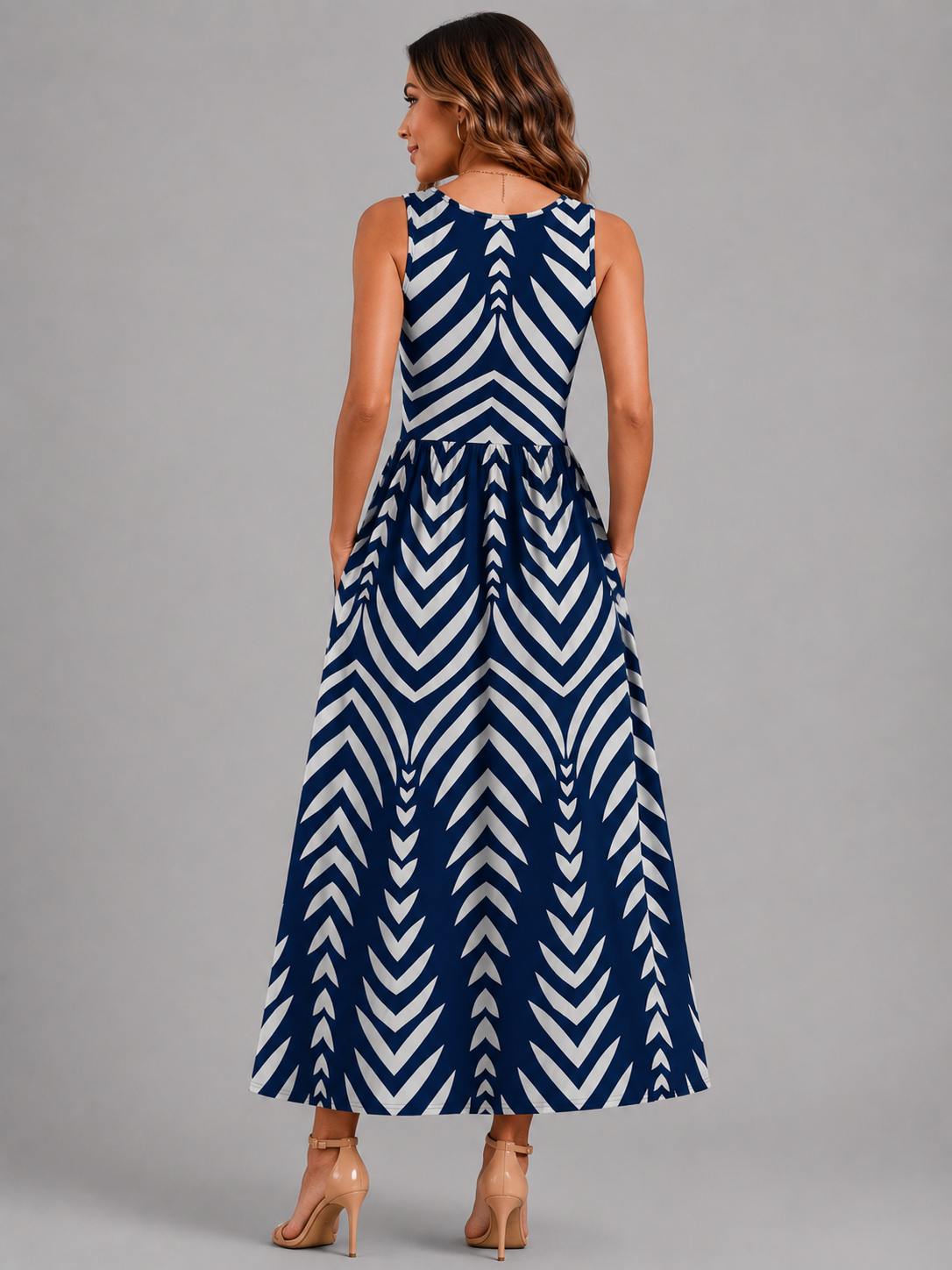 Françoise | Robe Midi Bohème, Col Halter