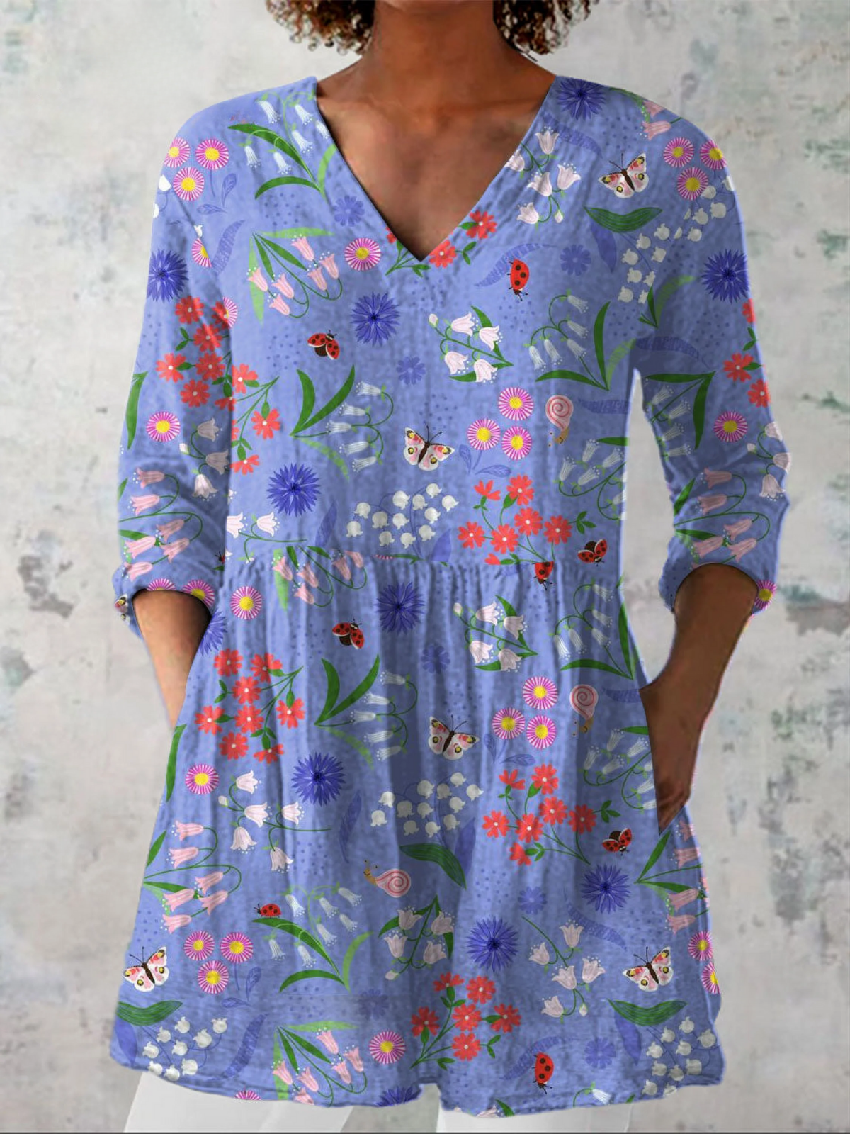 Aileen | Blouse longue à col en V