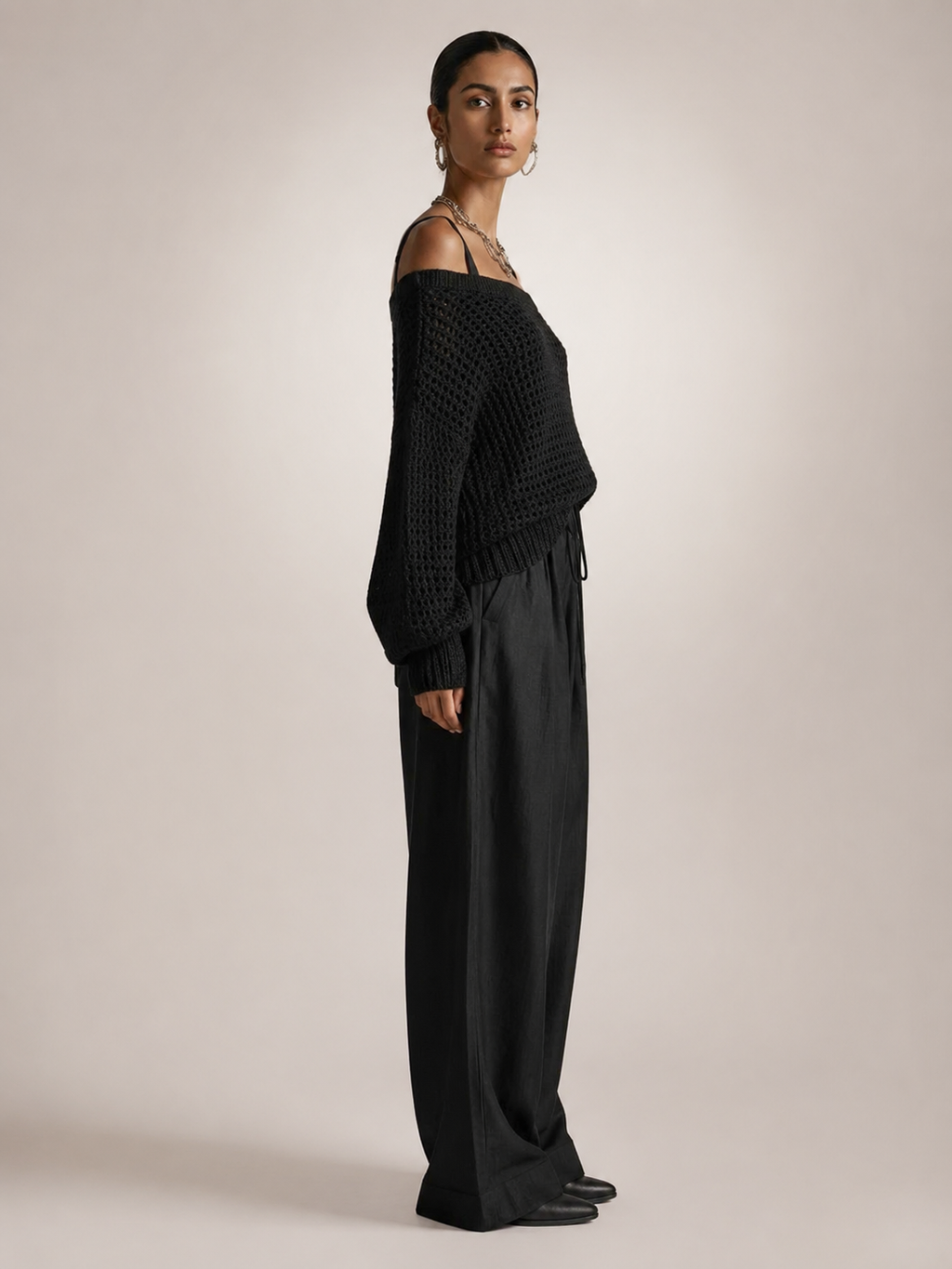 Hortense | Ensemble Épaules Dénudées, Pantalon Large