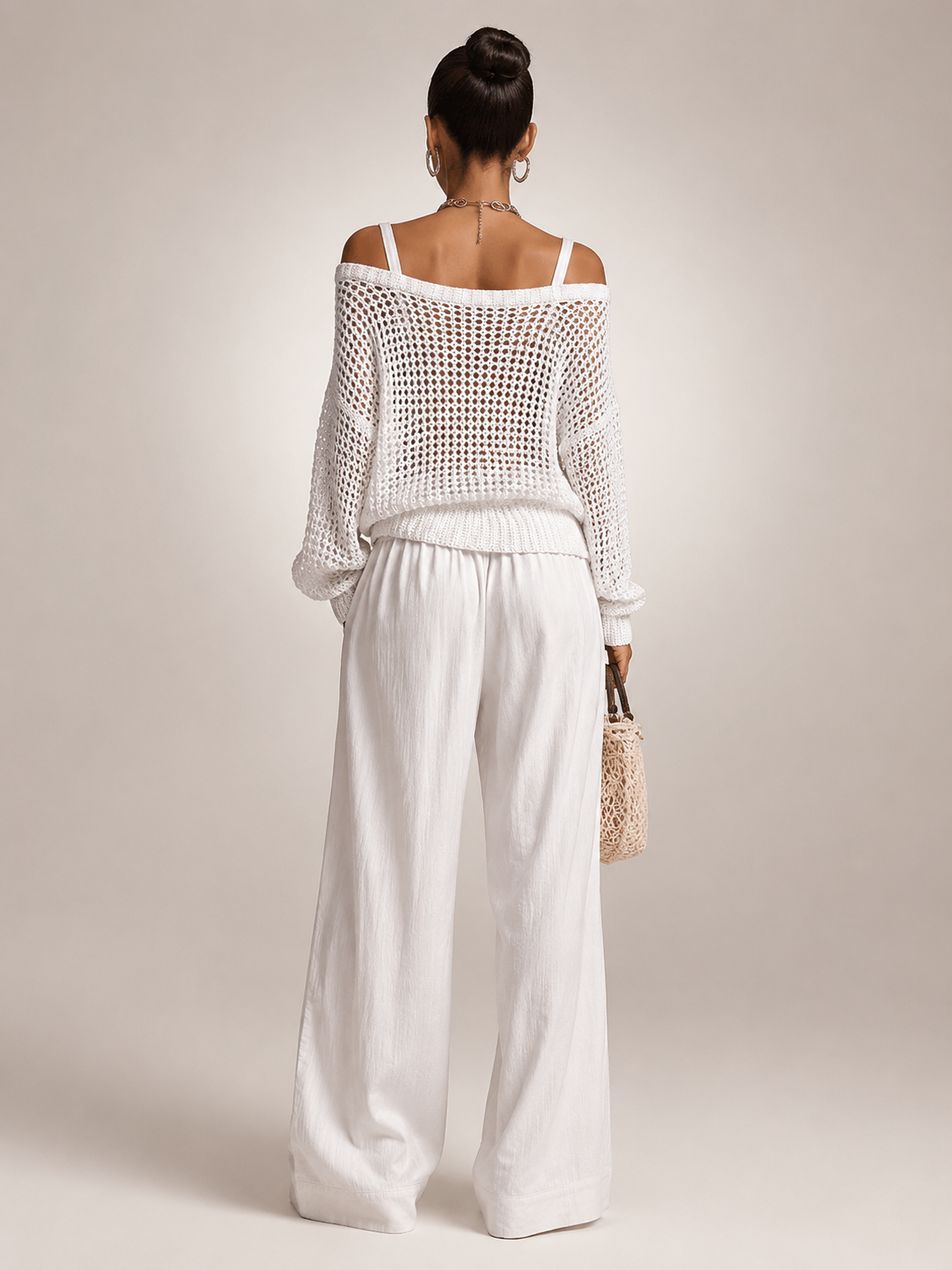 Hortense | Ensemble Épaules Dénudées, Pantalon Large