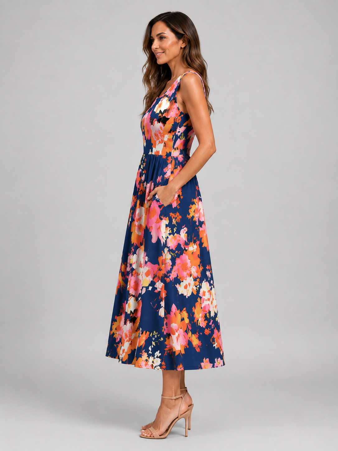 Françoise | Robe Midi Bohème, Col Halter