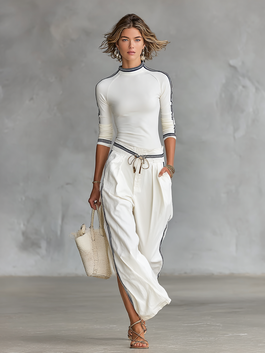 Anne | Ensemble Sport 2 Pièces, Col Montant et Pantalon