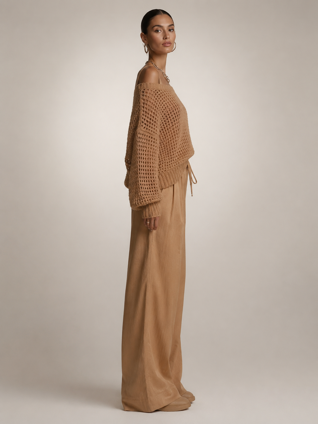 Hortense | Ensemble Épaules Dénudées, Pantalon Large