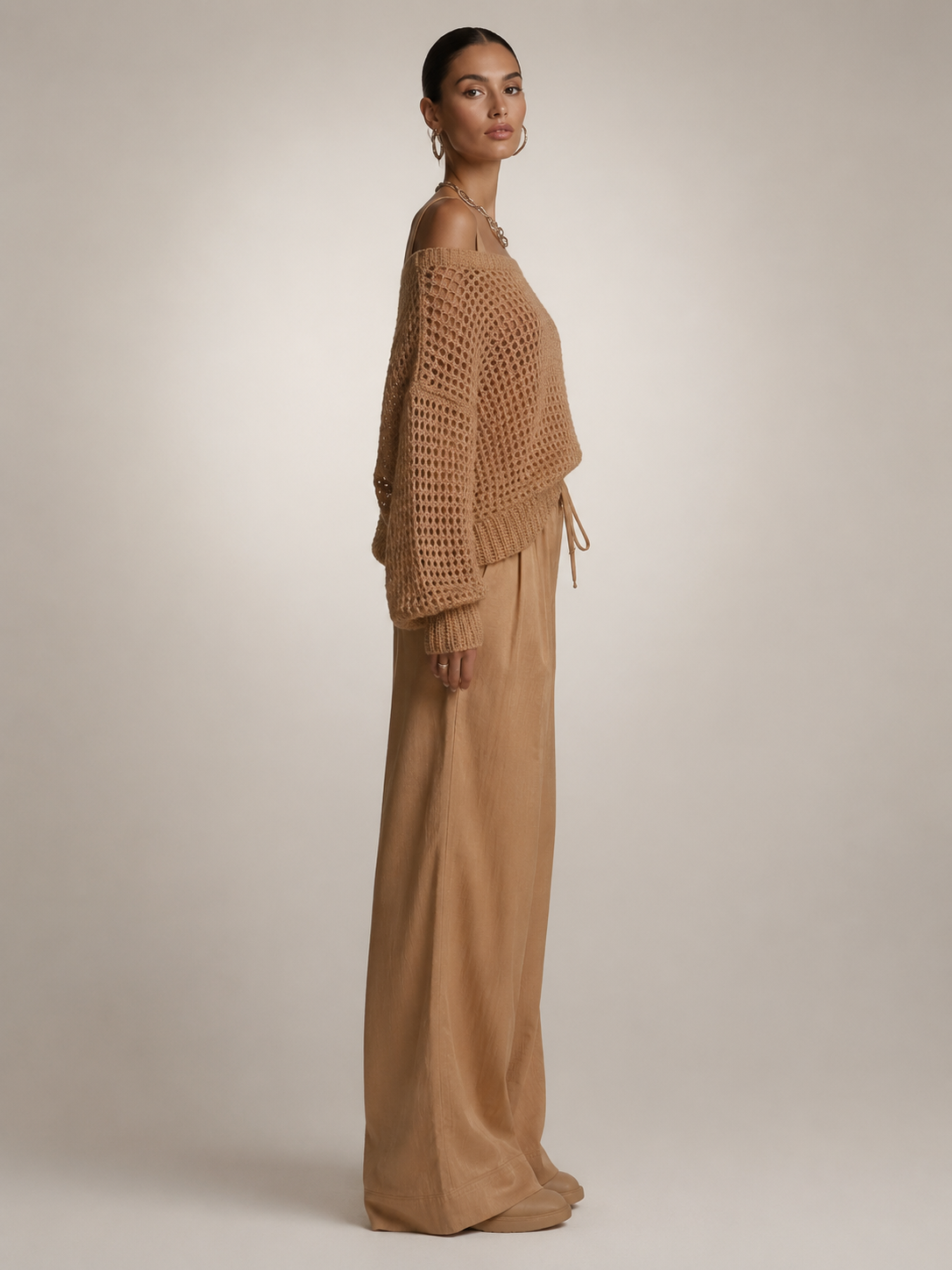 Hortense | Ensemble Épaules Dénudées, Pantalon Large