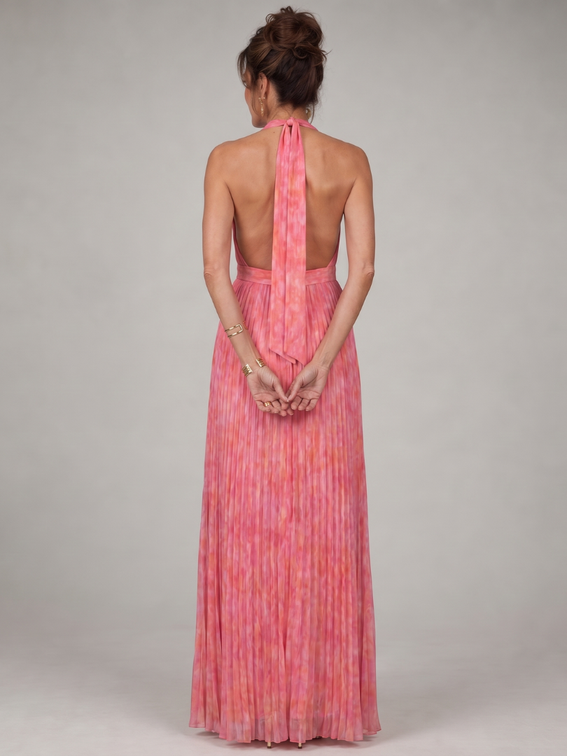 Rosalie | Robe Maxi Halter Plissée