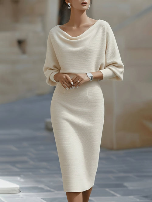 Alice | Robe midi drapée blanche