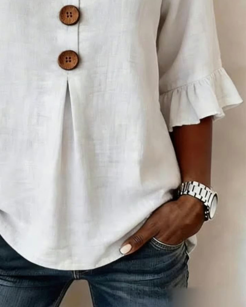 Sophie | Blouse boutonnée à volants