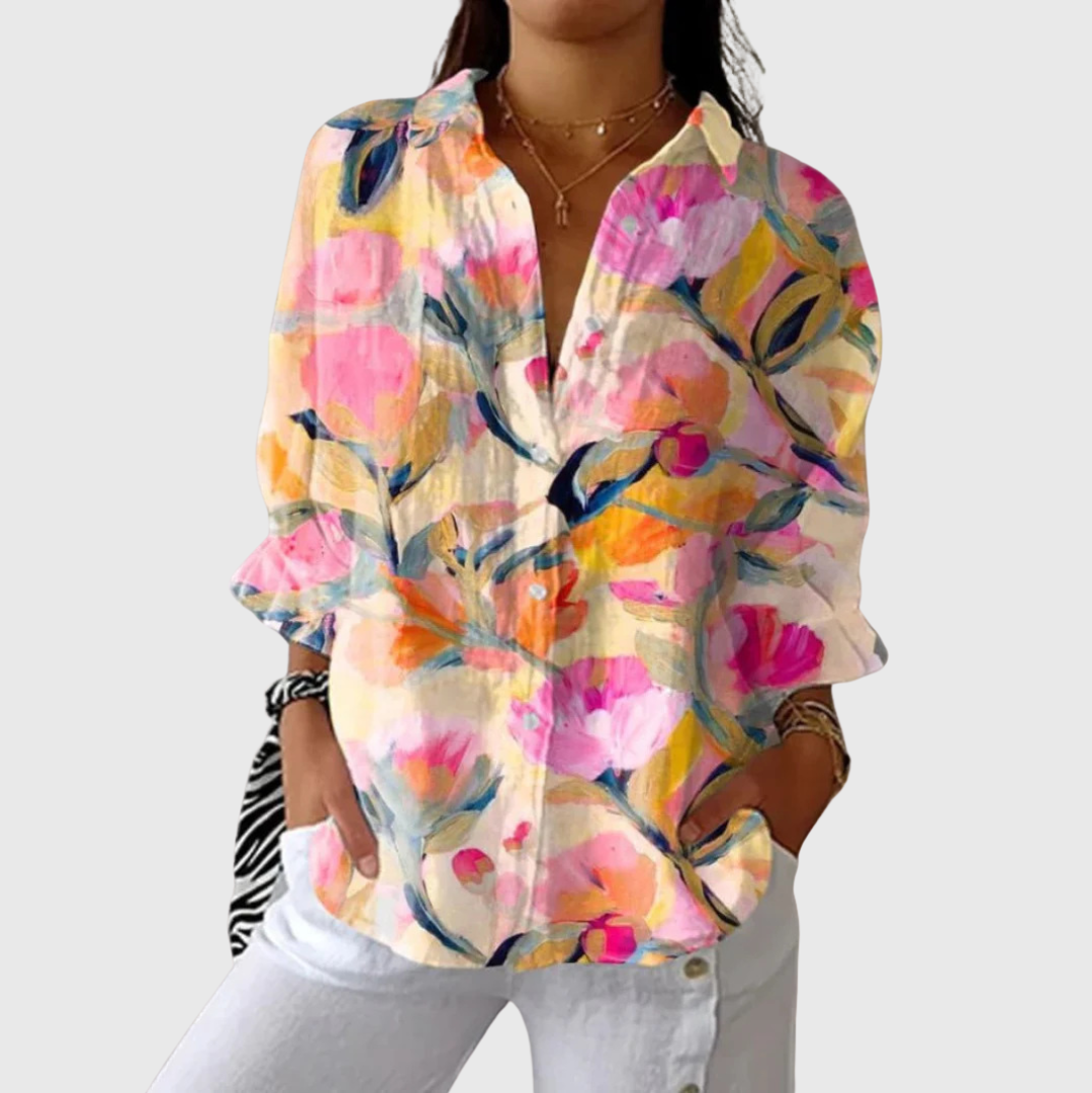 Blusa stampata leggera e colorata