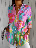 Anica | Blusa artistica a bottoni vivace