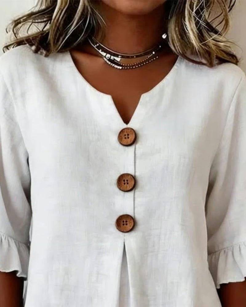 Sophie | Blouse boutonnée à volants