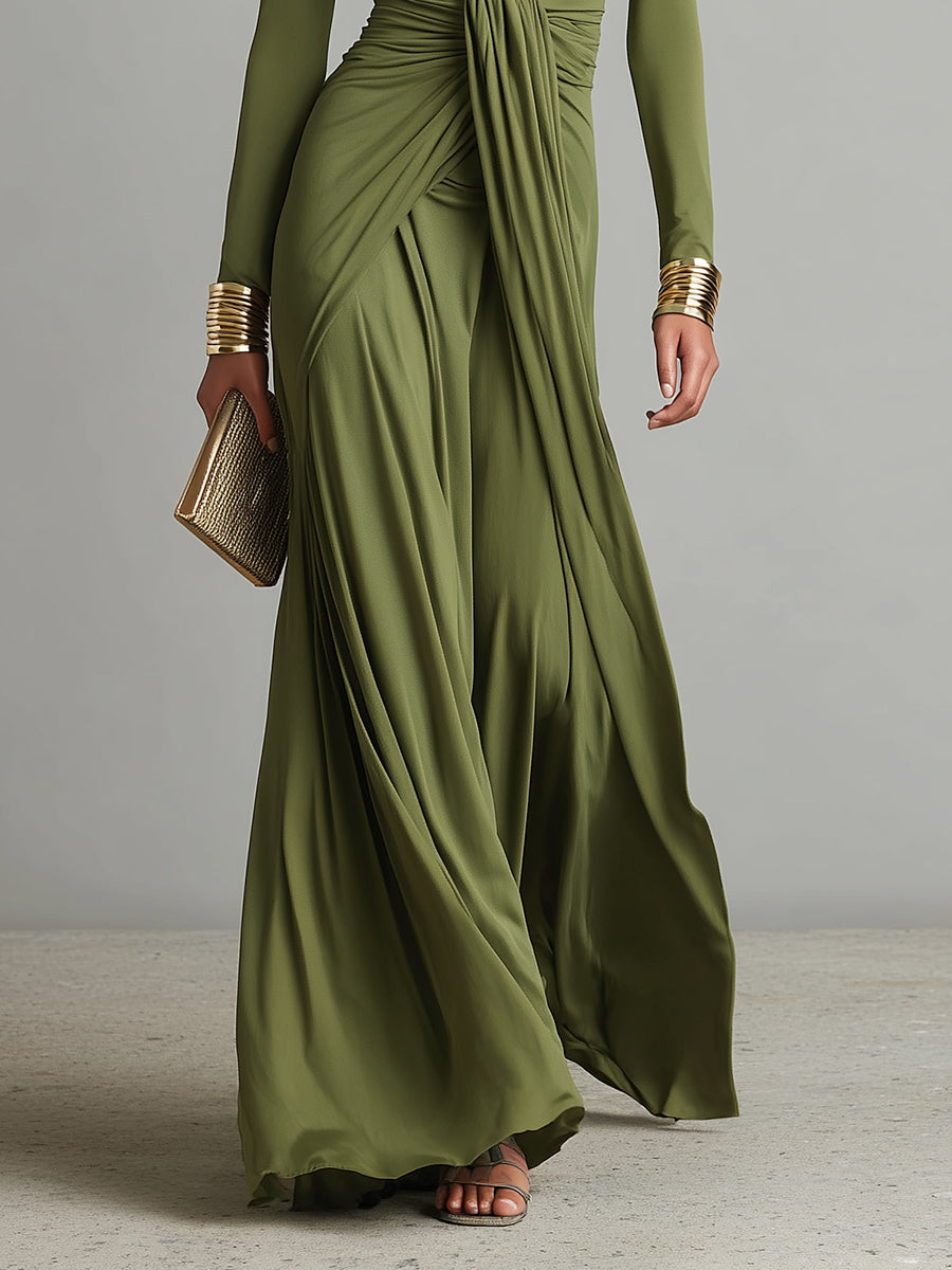 Valentine | Robe Maxi Col en V et Volants