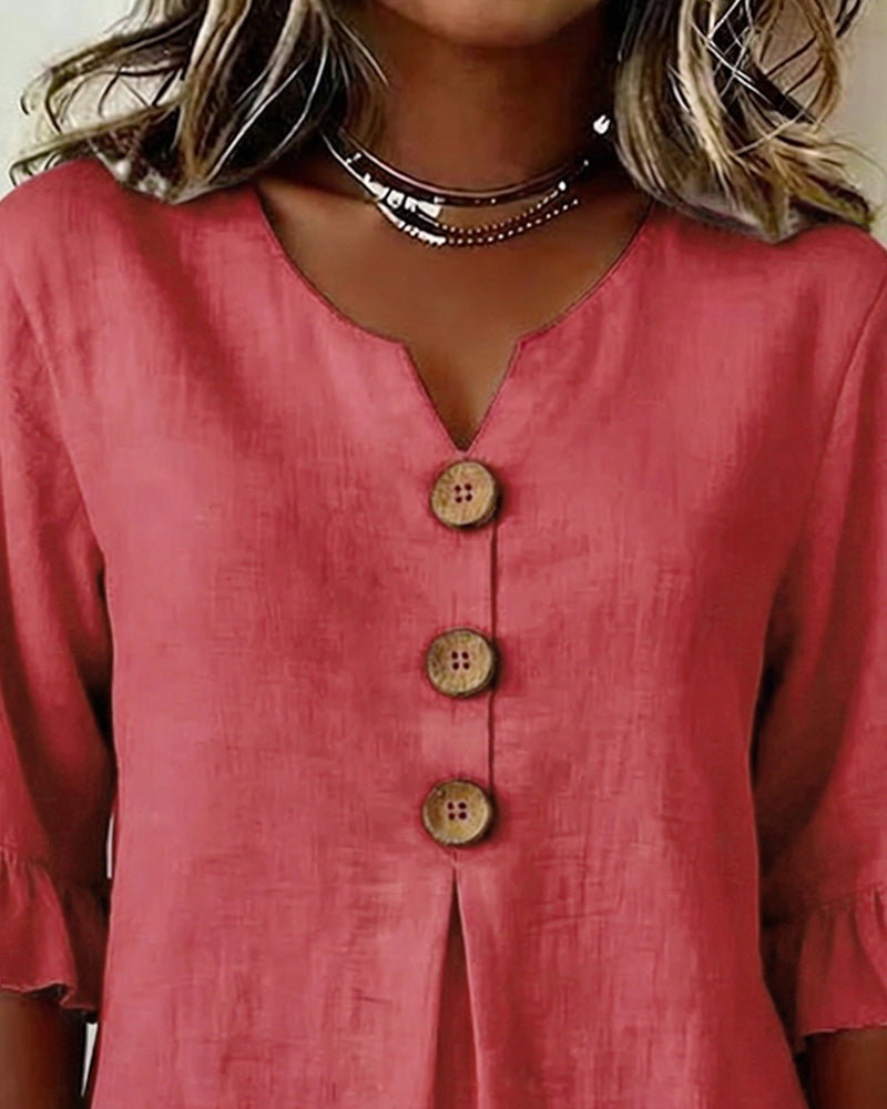 Sophie | Blouse boutonnée à volants