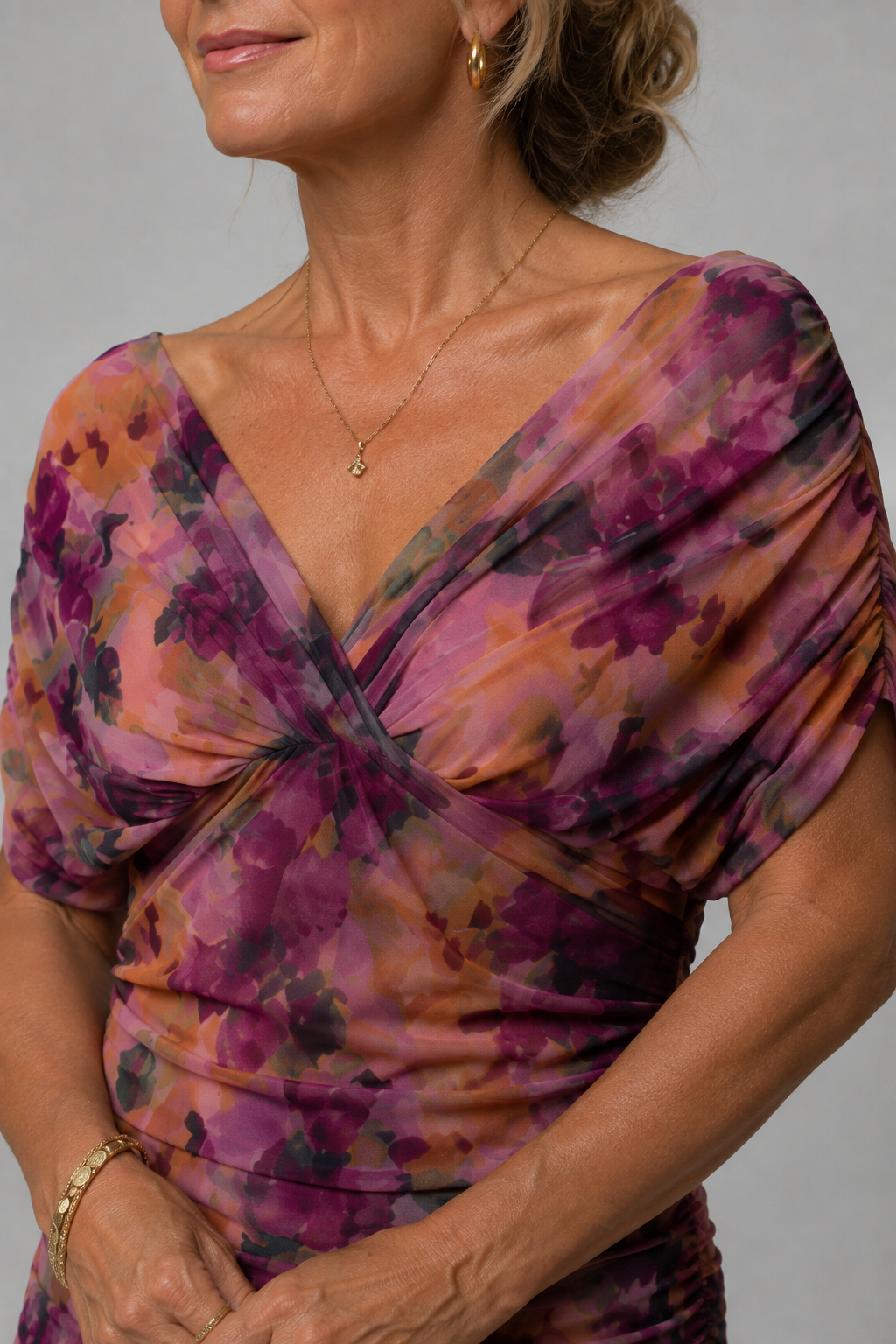 Ariane | Robe Midi Épaules Dénudées Drapée