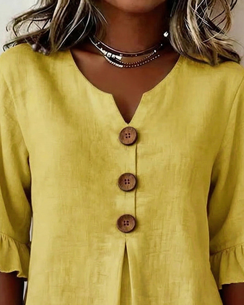 Sophie | Blouse boutonnée à volants