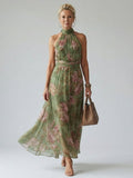 Paule | Robe Midi Col Halter, Fronces