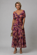 Ariane | Robe Midi Épaules Dénudées Drapée