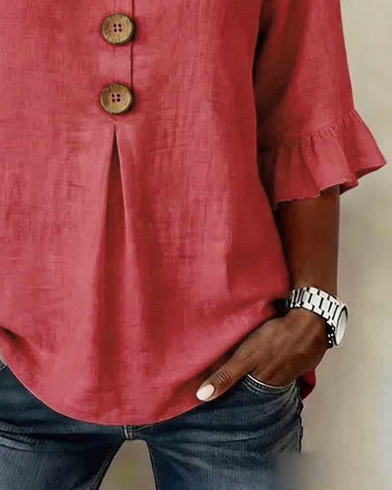 Sophie | Blouse boutonnée à volants