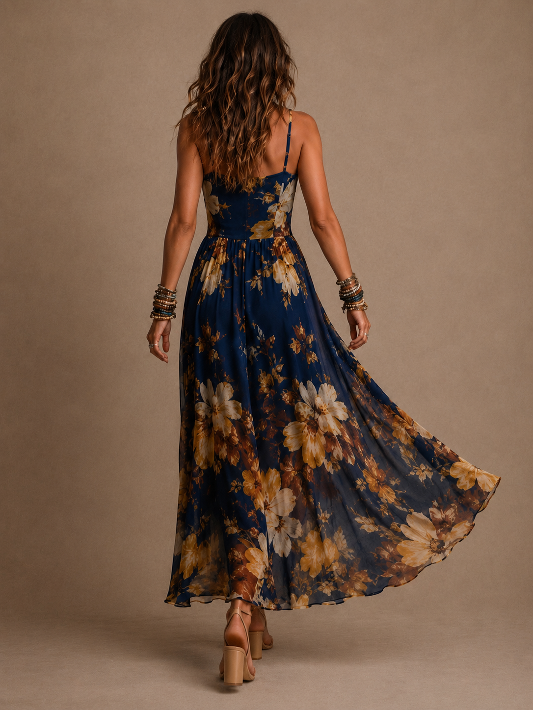 Rosine | Robe Longue Fleurie à Bretelles Fines
