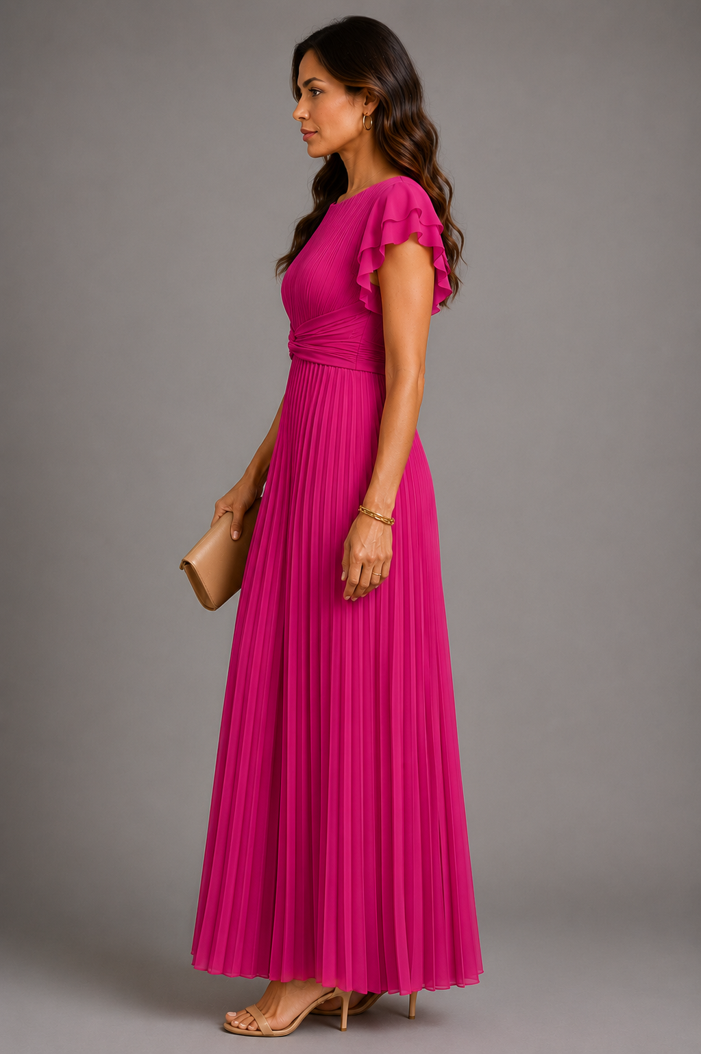 Sélène | Robe Longue Glamour Plissée