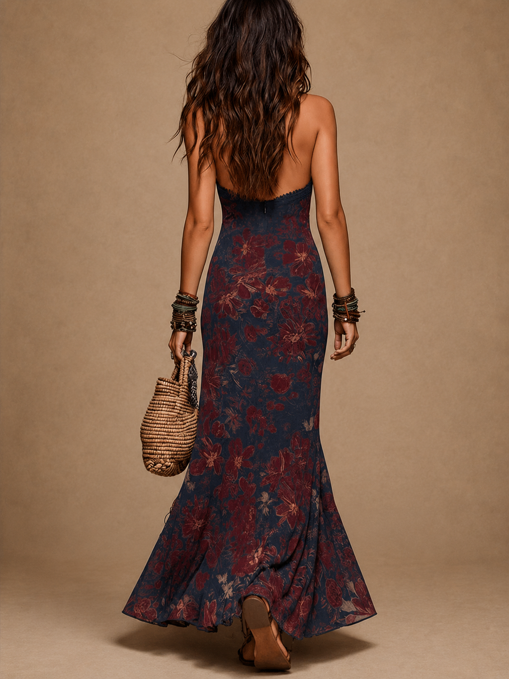 Lise | Robe Longue Fleurie en Dentelle, Silhouette Sirène