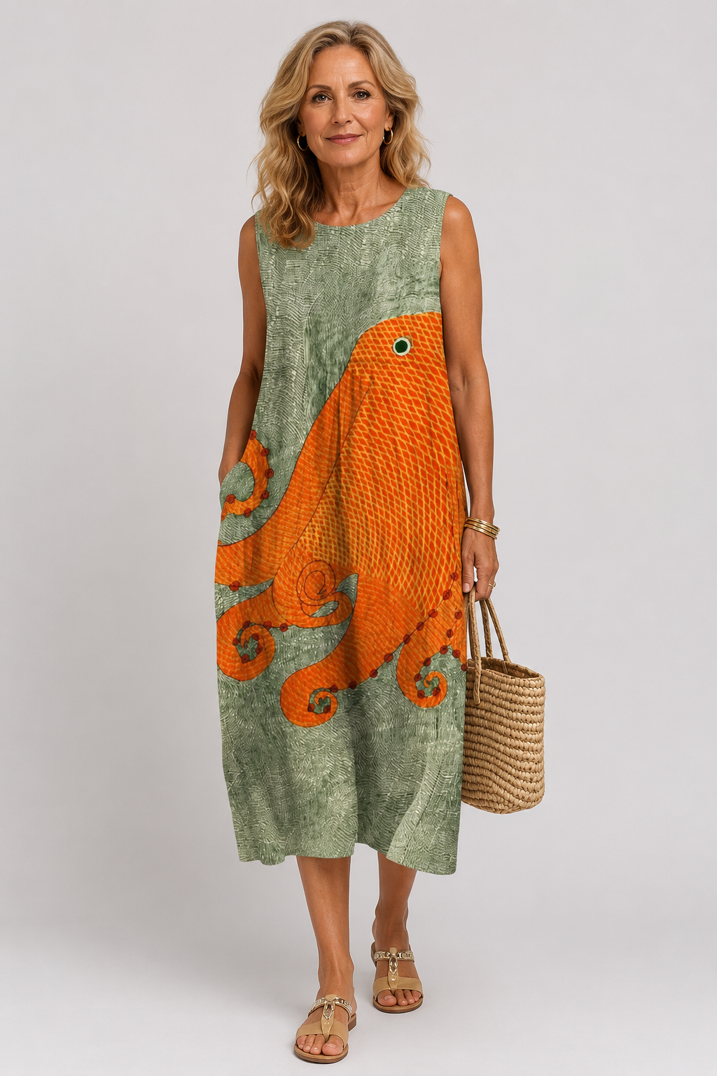 Tess | Robe Midi Imprimé Pieuvre