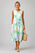 Irène | Robe Midi Fleurs Pastel
