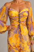 Marielle | Robe Longue Fleurie, Décolleté Profond