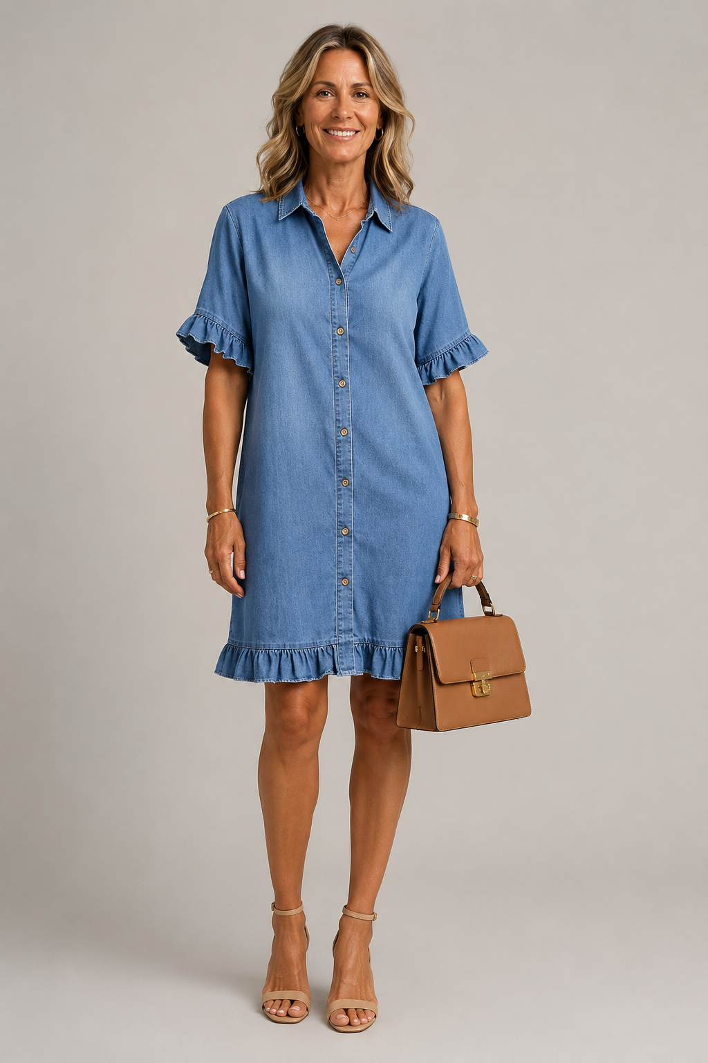 Margaux | Robe Style Denim Boutonnée