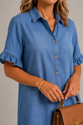 Margaux | Robe Style Denim Boutonnée