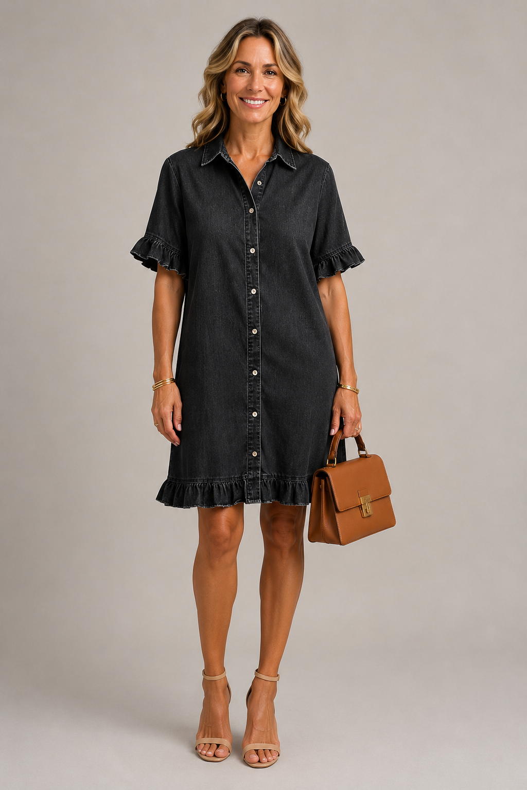 Margaux | Robe Style Denim Boutonnée