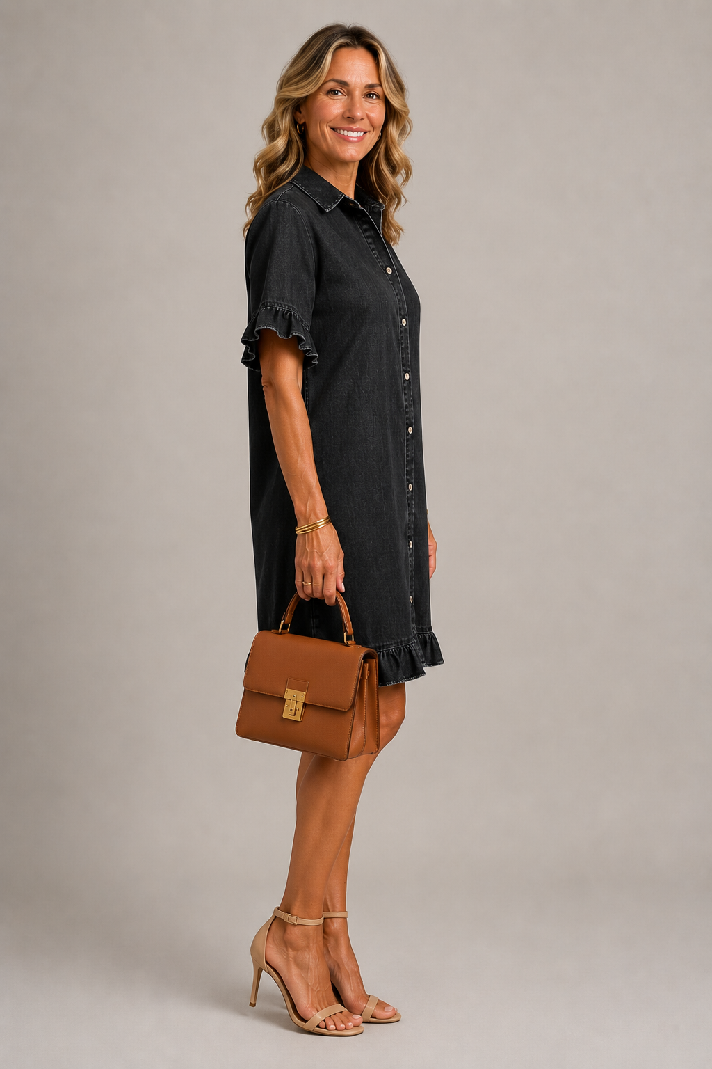 Margaux | Robe Style Denim Boutonnée