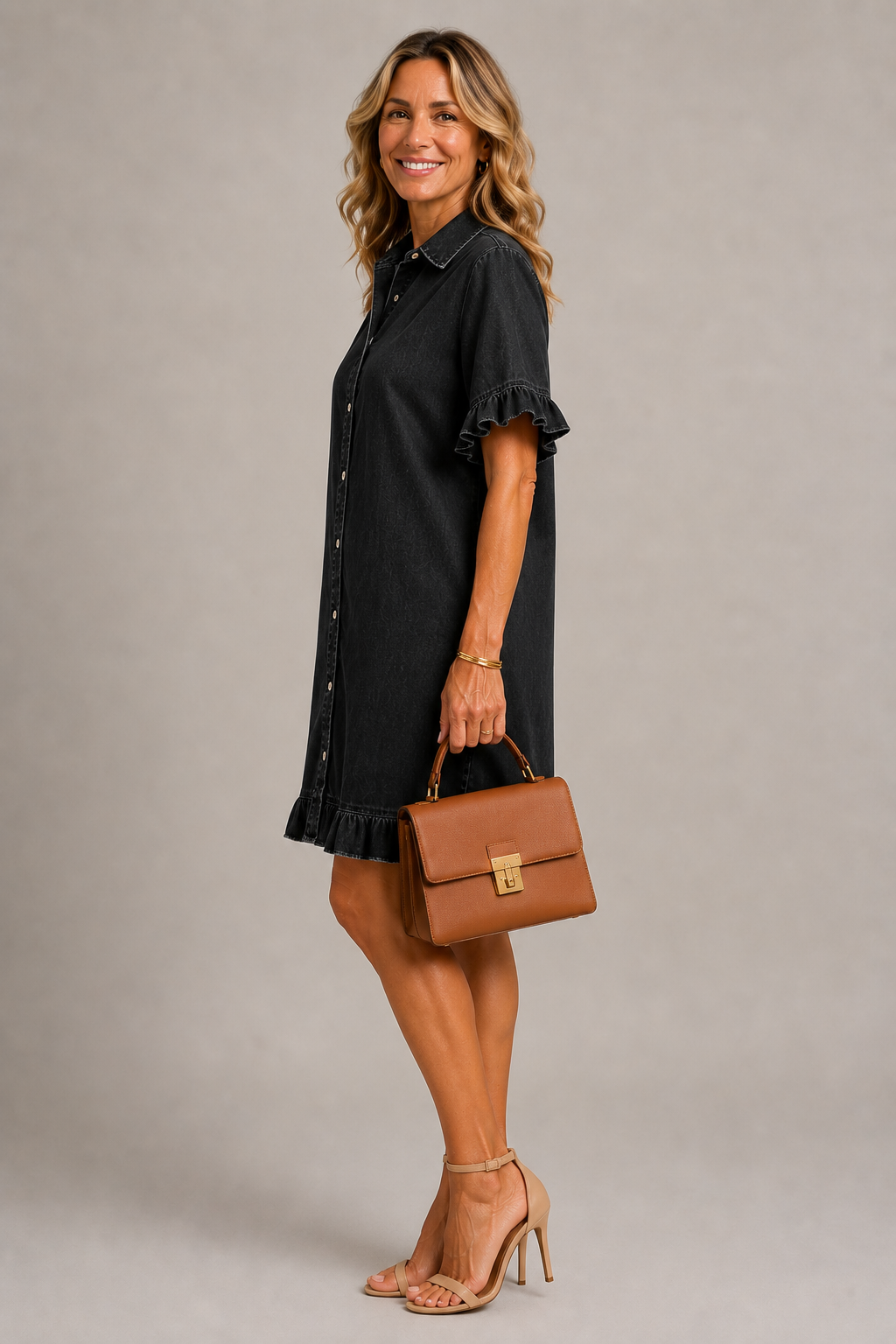 Margaux | Robe Style Denim Boutonnée