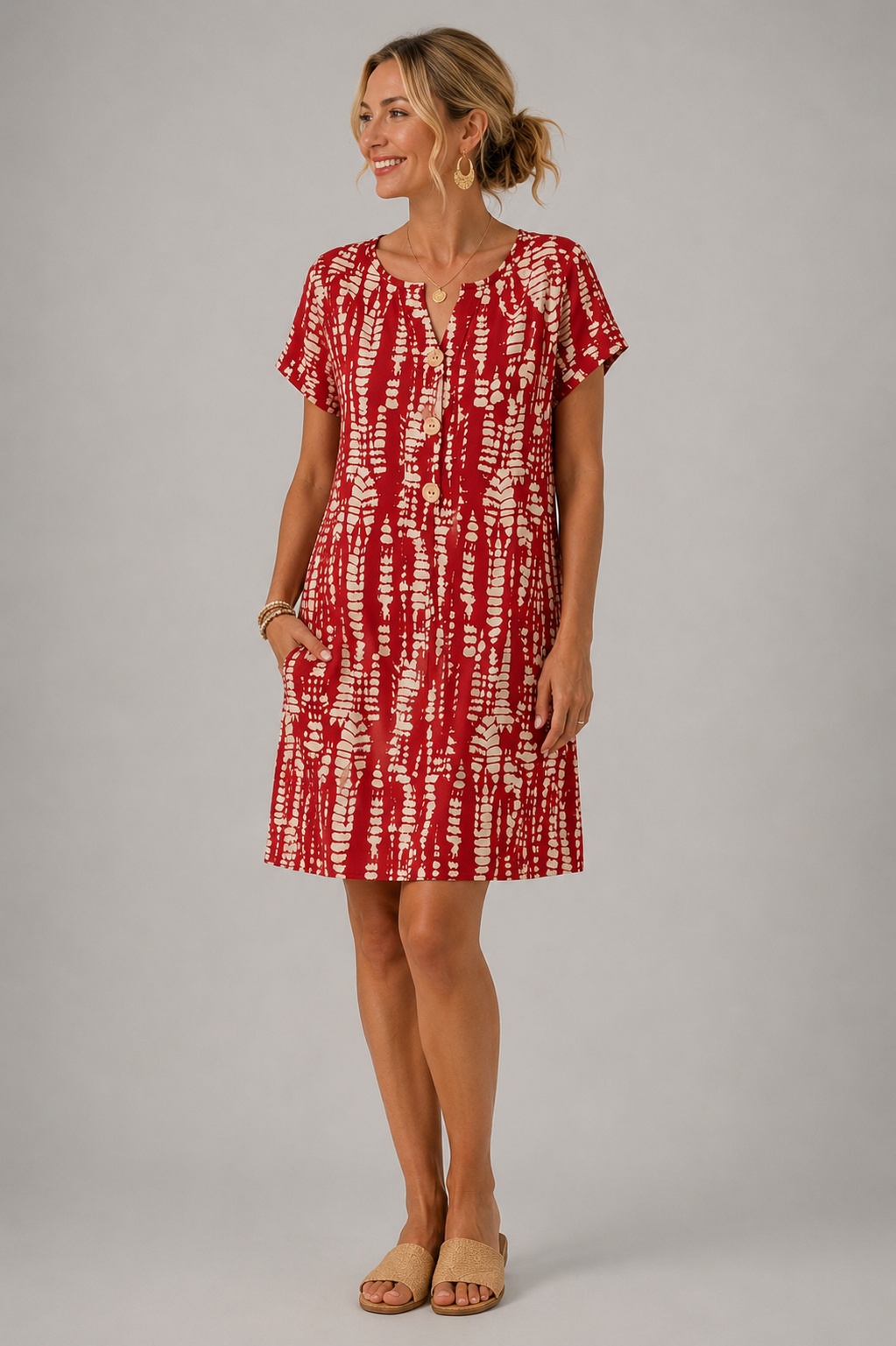 Constance | Robe Genou Colorblock, Col en V