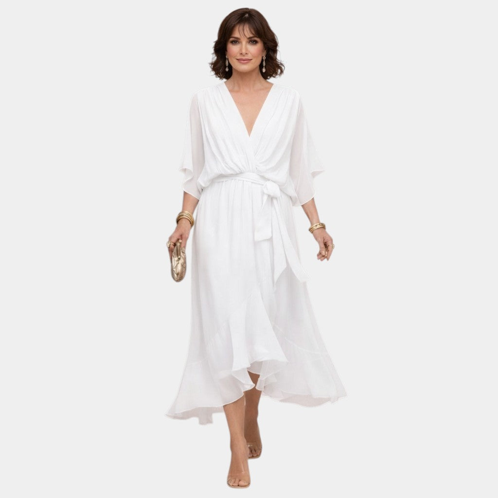 Carmen | Robe en chiffon avec décolleté en V