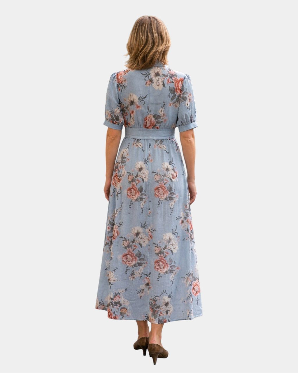 Rosette | Robe maxi florale à col en V