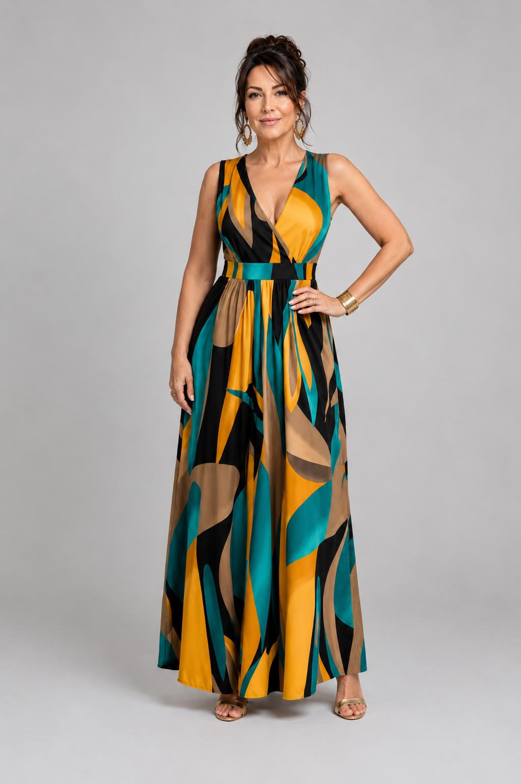 Zélia | Robe Maxi Empire, Décolleté en V