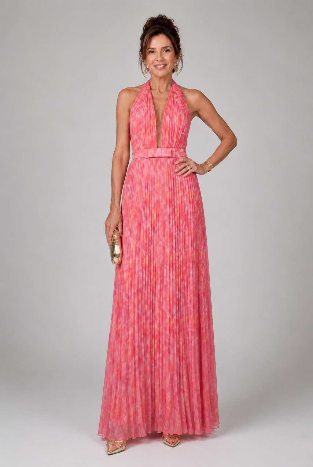 Rosalie | Robe Maxi Halter Plissée