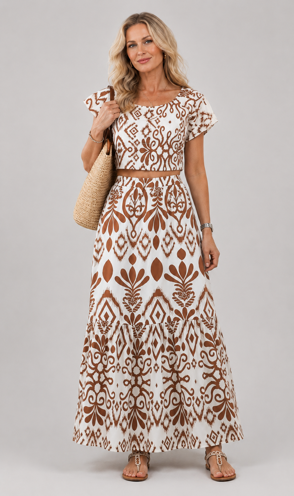 Noémie | Robe Midi Fleurie, Manches Volantées