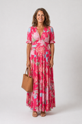 Line | Robe Midi Fleurie Romantique, Col en V