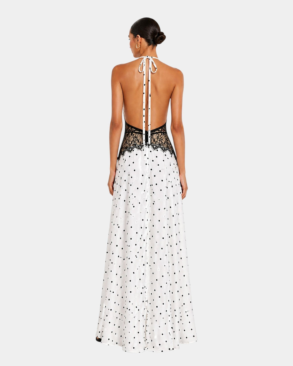 Pomeline | Robe maxi à pois avec dentelle élégante