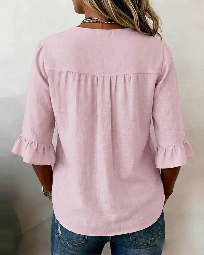 Sophie | Blouse boutonnée à volants