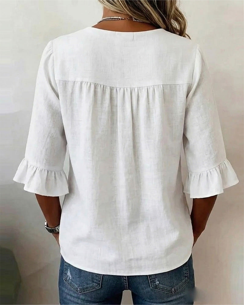 Sophie | Blouse boutonnée à volants