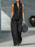 Ninon | Salopette Minimaliste, Ourlet Blanc